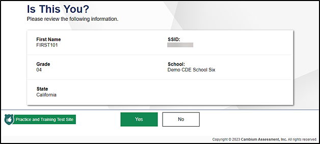 Is This You? student verification screen