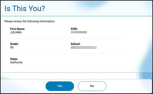 Is This You? student verification screen.