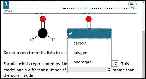 Sample test question with a list of options displayed.