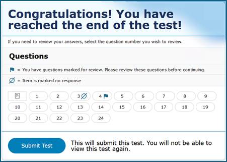 Sample Review screen with items flagged as mark for review.