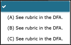 Rubric from the DFA drop-down list.