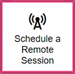 Radio tower with the words '"Schedule a Session" written directly after.