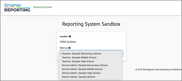 User Role Drop-Down list in CERS.