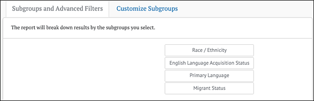 Screenshot of the Subgroups Menu.