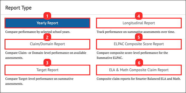 report type panel.