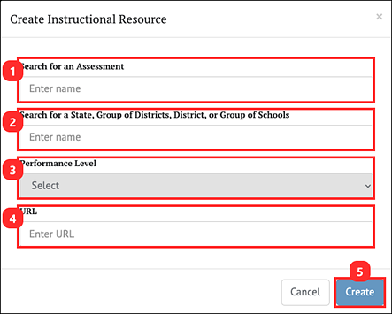 create instructional resource pop up.