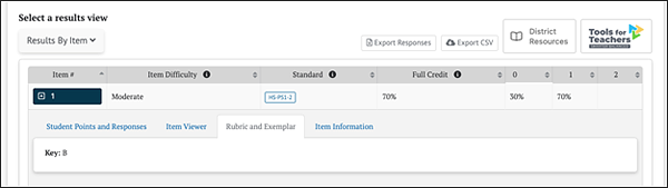 Rubric and Exemplar tab.