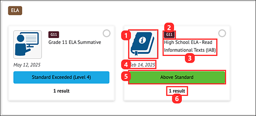 student test history report results card.