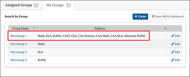 new groups added to the My Groups panel.
