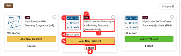 student test history report results card.