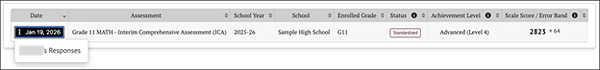 Student History Report Context Menu.