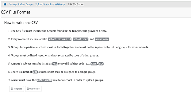 CSV File Format.