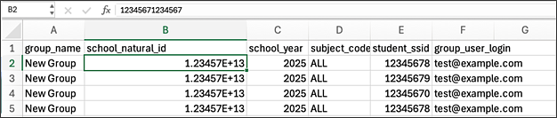 Excel making this change while creating a new CSV file.