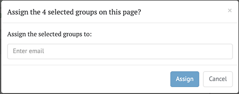 assign groups pop-up menu message.