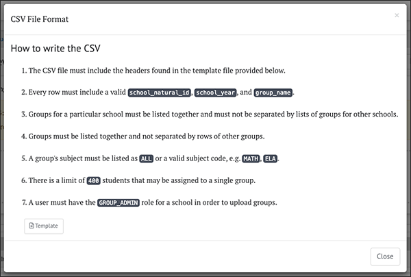 CSV File Format.