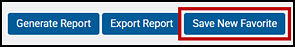 Row of buttons with the Save New Favorite button indicated.
