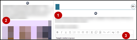 Test question with the Item stimulus, prompt, and response sections indicated.