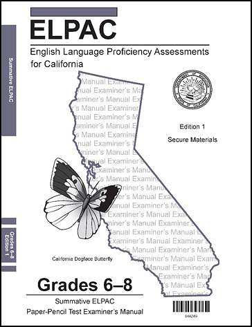 Sample cover of an Examiner's Manual for grade span six through eight.