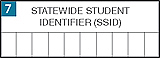 The field where the Statewide Student Identifier is entered on the front page of the Answer Book.