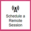 Radio tower with the words ''Schedule a Session' written directly after.