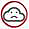 Red circle around a cloud with a sad face