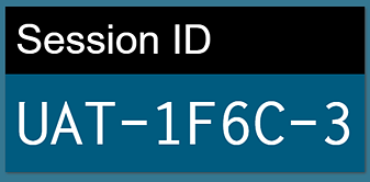 Session ID in the Test Administrator Interface screen saver.