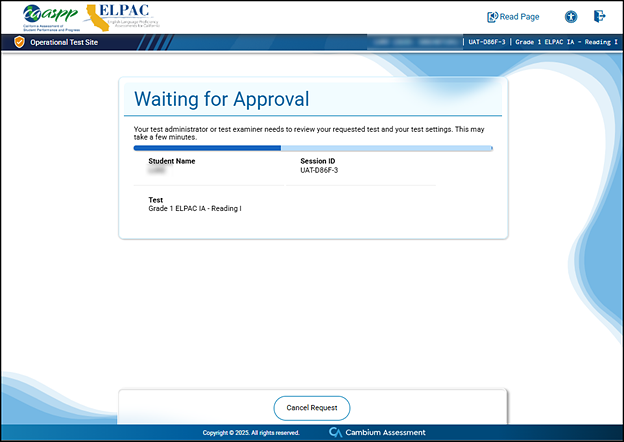 Waiting for Approval screen.