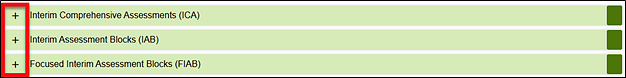 Interim assessments Plus buttons.