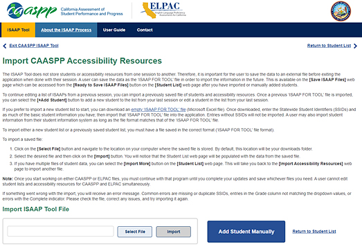 Import Accessibility Resources web page