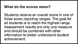 A description of the scores on the first page of an SSR.