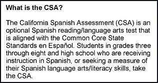 A description of the CSA and its standards on the first page of an SSR.