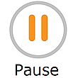 Pause button, shows two orange parallel vertical lines