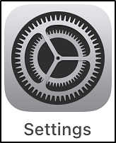 Settings icon, which is a drawing of a gear.