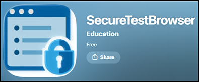 SecureTestBrowser App Store download web page icon.