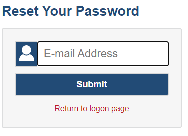 Reset your password screen