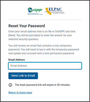 Reset Your Password screen.