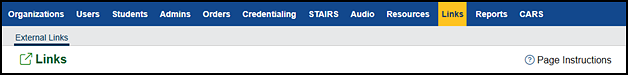 Links navigation tab.