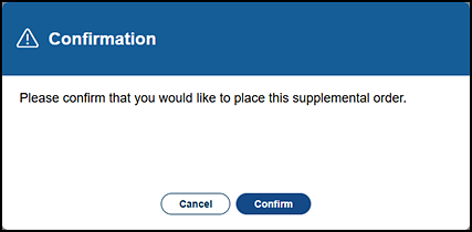 Supplemental order confirmation message.