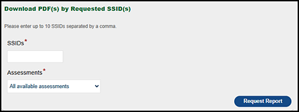 CAASPP Download PDF(s) by Requested SSID(s) options.
