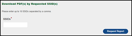 ELPAC Download PDF(s) by Requested SSID(s) options.
