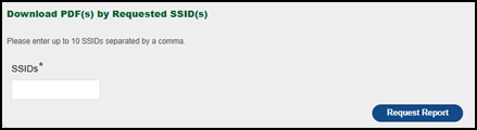 ELPAC Download PDF(s) by Requested SSID(s) options.