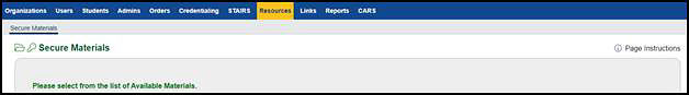 Resources navigation tab.