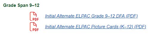 Initial Alternate ELPAC DFAs PDFs