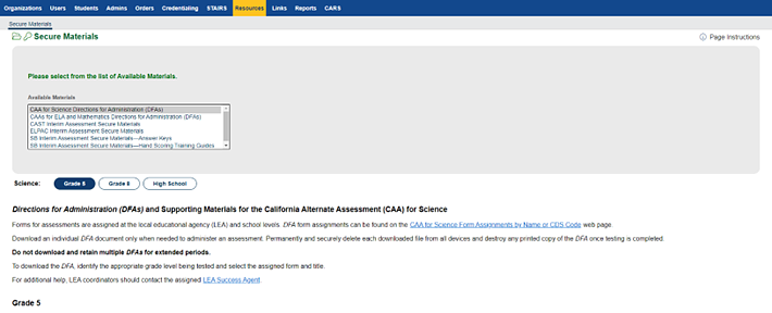 DFAs for CAA Science
