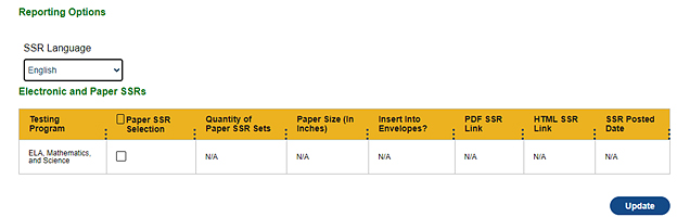 Report Screen for CAASPP.