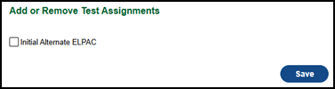 Add or Remove Test Assignments section.