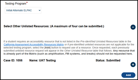 Select Other Unlisted Resources.