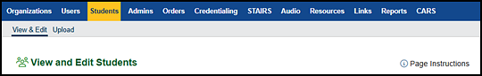 Students navigation tab..
