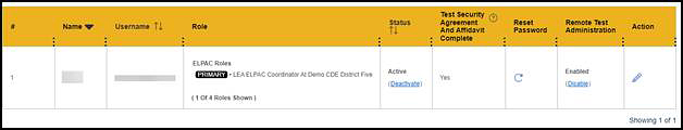 Search Results table.