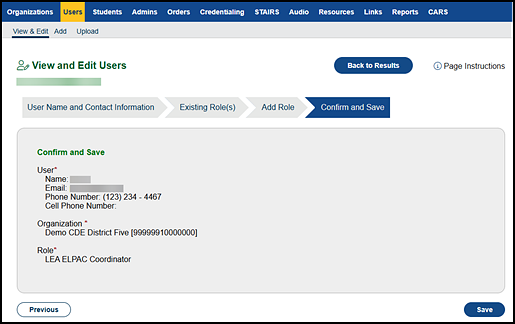 Confirm and Save progress step.